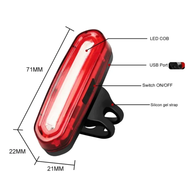 Bright and Durable USB Rechargeable Bike Tail Light