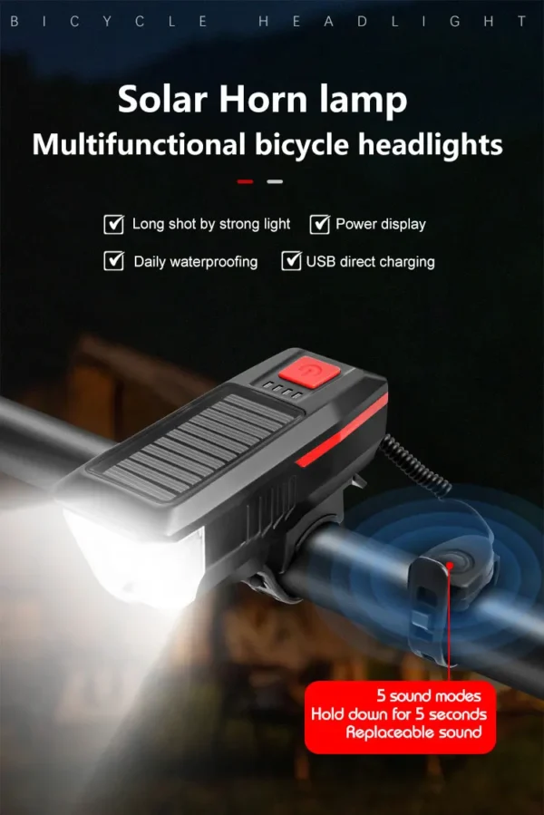Solar Powered Bike Light – Eco-Friendly and Multifunctional