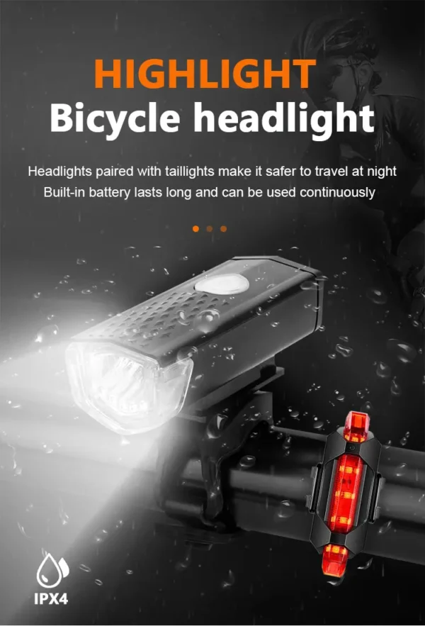 Rechargeable Bike Light Set – Bright, Durable, and Waterproof