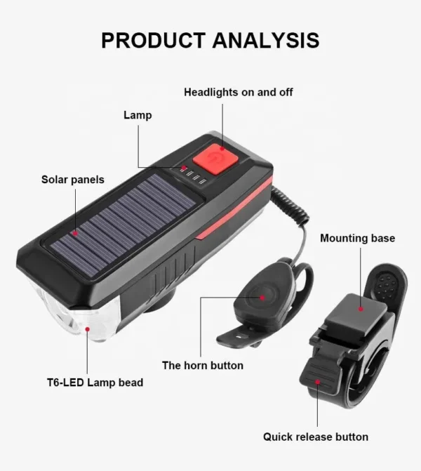 Solar Powered Bike Light – Eco-Friendly and Multifunctional
