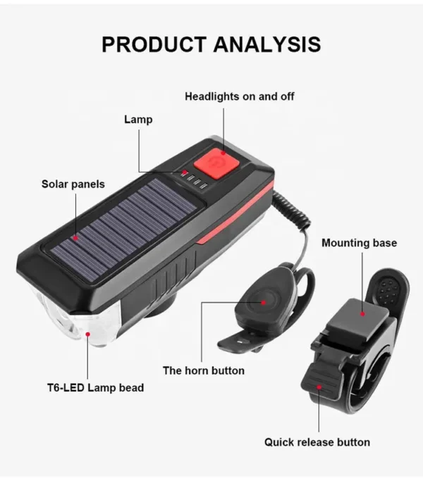 Solar Powered Bike Light – Eco-Friendly and Multifunctional